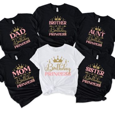Family Matching Girl Princess Birthday Shirts, Birthday Girl Shirt, Birthday Girl Party, Princess Theme Party, Princess Birthday Shirt