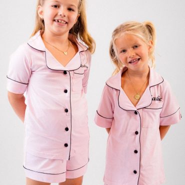 Girls jersey short sleeve jersey pyjamas