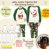 Kids Pajamas PDF Sewing Pattern Toddler Pajamas Set Kids Classic Pajamas Sewing Pattern PDF Holiday Night Pajamas Winter Loungewear Set