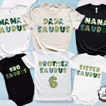 Matching Family Dinosaur Shirts, Birthday Tshirts, Custom Birthday Gift, Funny Birthday Tee, Dinosaur Outfit, Mama Daddy Saurus, Kids Dino
