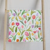 Tulip Hand Towel, Tulip Bathroom Towels, Spring Flower bathroom hand towels, Colorful Floral hand towels, summer bath hand towel tulips gift