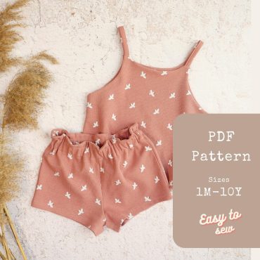 Set of Top and Shorts Pattern for Kids | Top Pattern | Kids Pattern | Toddlers Sewing Pattern Summer Clothing | PDF Sewing Patterns for Kids