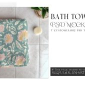 Bath Towels Template | Digital Bath Towels Mockup | Photoshop Bath Towels | Towels Mockup | Custom Bath Towels