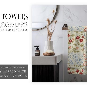 Bath Towels Template | Digital Bath Towels Mockup | Photoshop Bath Towels | Towels Mockup | Custom Bath Towels