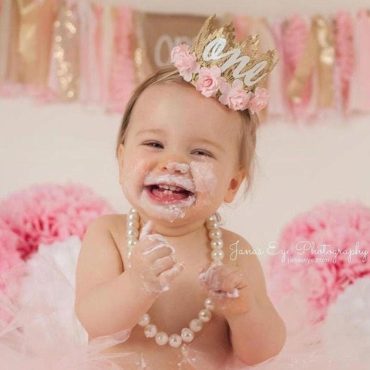 First Birthday Crown, Gold Lace Baby Crown, 1st Birthday Tiara, Cake Smash Crown, Floral Mini Crown , Baby Girl Party Hat