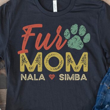 Fur Mom Shirt With Names, Matching Family Outfit, Dog Lover Gift, Custom Pet Parent Tee, Cat Mom Shirt, Dog Mom Shirt