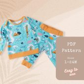 Baby Sewing Patterns - Baby Pajama Sewing Pattern PDF | Baby Clothes Pattern for Girls | Pajamas Pattern for Baby Boy | Baby Shower Gift