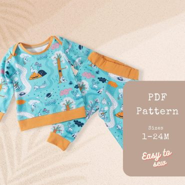 Baby Sewing Patterns - Baby Pajama Sewing Pattern PDF | Baby Clothes Pattern for Girls | Pajamas Pattern for Baby Boy | Baby Shower Gift