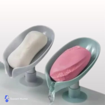 Leaf-Shaped Self-Draining Soap Holder – Stylish Suction Cup Tray for Quick Drying | Perfect for Bathroom, Kitchen, Shower, and Sink