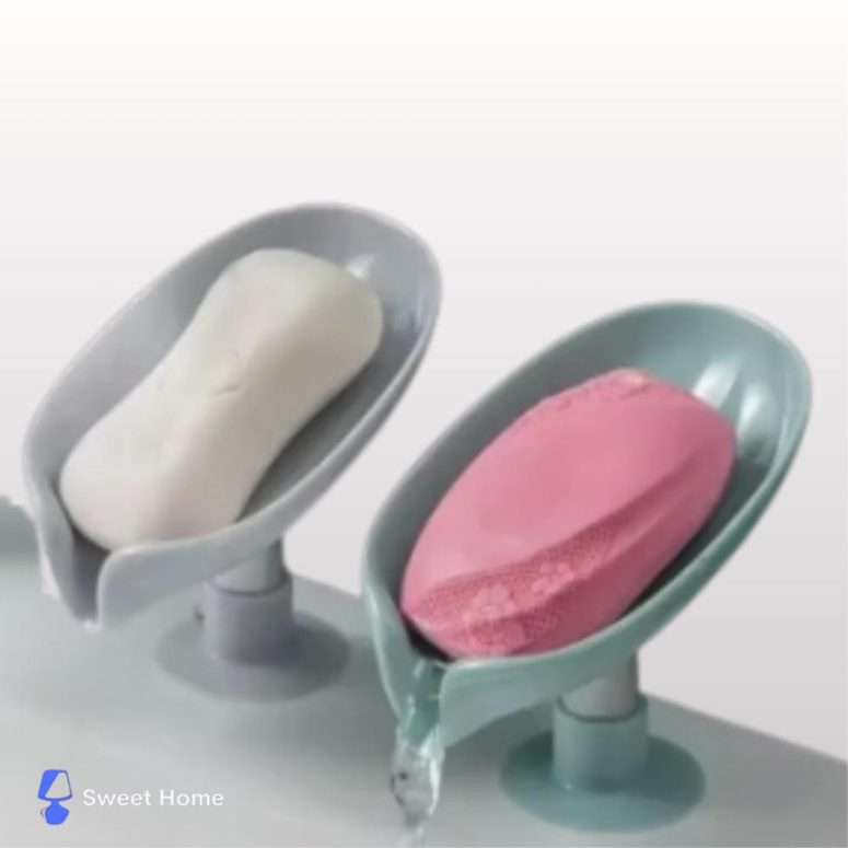 Leaf-Shaped Self-Draining Soap Holder – Stylish Suction Cup Tray for Quick Drying | Perfect for Bathroom, Kitchen, Shower, and Sink