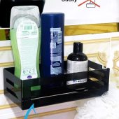 Adhesive Clear Bathroom Shelf - Shampoo & Soap Organizer Set
