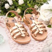 Toddler's gold sandals baptism sandal child's gladiator leather sandals for baby brown kid's sandals strappy Easter confortable child shoes