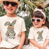 Personalized Egg Hunter Bunny Shirt, Cousin Crew Shirt, Easter Matching Shirt, Easter Custom Shirts, Bunny Family Shirts, Easter Couples Tee