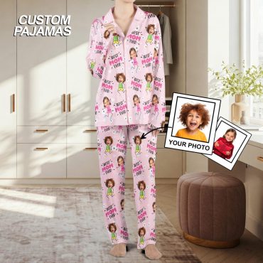 Personalized Photo kids mom Pajamas Set, Best mom ever pajama, Mother's day Pajamas For Women, Holiday Pajamas, custom photo