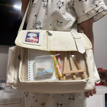 Y2K Japanese School Bag | Transparent Itabag Crossbody | DIY Badges Display Ita Bag