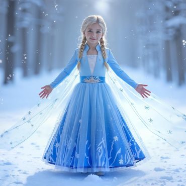 Elsa-Inspired Princess Dress for Girls – Perfect for Birthdays, Christmas, or Winter-Themed Celebrations (Sizes 2T-10T) - Snow Queen Outfit
