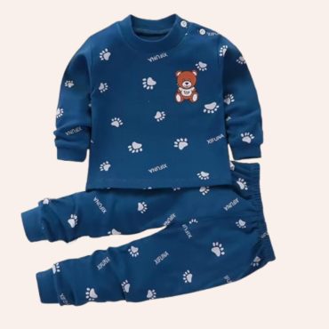 Pajamas Girls Boys Long Sleeve Tops + Pants Set, Children Cotton Pajamas Set, Kids Warm Pajama Set
