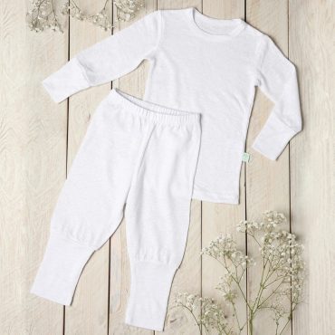Natural and soft 100% Linen Unisex Kids Pajama Two Piece Set Long Sleeve Shirt & Pants