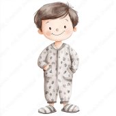 20 Cute Pajamas Boy Clip Art, Boy Wearing Pajamas And Slipper Printable Images, Pajama Party Digital Download, Scrapbooking Paper Crafts JPG
