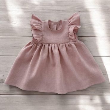 Flower Girl Dress, Linen Dress For Girl, Handmade Girl Summer Dress, Embroidered Linen Dress, First Birthday Girl Dress, Toddler Dress