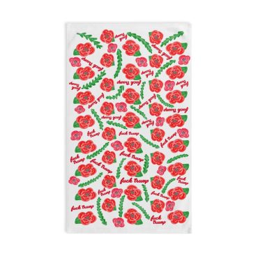 Slightly Subtle Red Poppies on Hand Towel