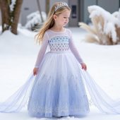 Elsa-Inspired Princess Dress for Girls - Blue Frozen dress for toddler, Ideal for Birthday (Sizes 2T to 10T)