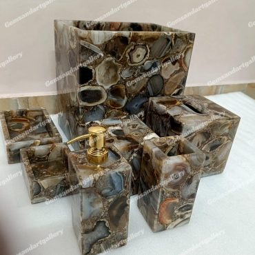 Agate Bathroom Set / Bathroom Set / Set of 7 pcs / Bathroom Accessories