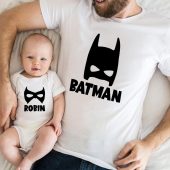 Batman and Robin Matching Shirts, Cute Parent-Child Outfit, Father and Son Tee Set, Family Superhero Shirt, Birthday Gift Idea
