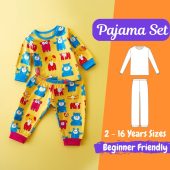 Kids Pajama Set Blouse and Pants Sewing Pattern Diy PJ for Girls and Boys 2 - 16 Years Sewing Pattern Set | Beginner Patterns