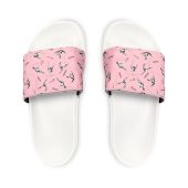 Youth Gymnastics Sandals, Pink and White Removable Strap Slides, Gymnastics Shoes, Kids Beach Slippers, Summer Footwear