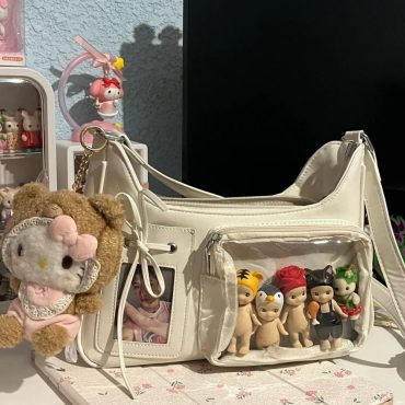 Y2K Harajuku Ita Shoulder Bag | Transparent Crossbody School Bag for Women | Korean Japanese Preppy | Aesthetic Handbag