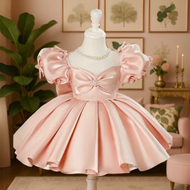 Elegant Princess Dress for Girls | Birthday Party Dress | Puff Sleeve Ball Gown | Girls Formal Dress | Flower Girl Dress | Baby Girl Outfit
