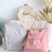 Personalized Kids Corduroy Backpack, Kindergarten Toddler Monogram Backpacks, Kids School Bag, First Day of School, gift for big sister