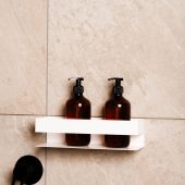 White Modern Shower Shelf, Black Shower Shelf, Floating Shelf, Minimalist Bathroom Shelves, Industrial Accessories, Matte Metal Shower Caddy