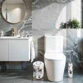 Watercolor Floral Black White Tan Bathroom Set Bathroom Accessories Set 5 pcs