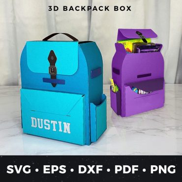 School Backpack Favor Box SVG, 3D Back to School Gift Box, DIY Teacher Gift Box, Paper Backpack Box, Classroom Party Favor, Travel Gift Box