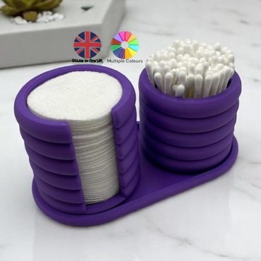 Q-Tip and Cotton Pad Holder Set Modern Elegant Bathroom Storage Minimalist Organizer Duo 3D Printed  Multiple Colours