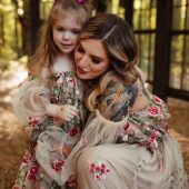 Blossom Floral Embroidered Tulle Girl Dress, Floral girl Dress, Photoshoot dress, Floral baby dress, Birthday dress