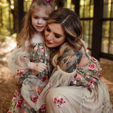 Blossom Floral Embroidered Tulle Girl Dress, Floral girl Dress, Photoshoot dress, Floral baby dress, Birthday dress