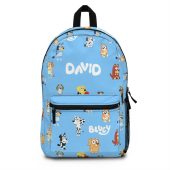 Personalized Kids' Backpack blue dog Design, Fun School Bag, Ideal for Birthdays, Back to School, and Playdates, Perfect Gift for Young