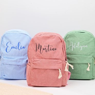 Personalized backpack Back to school, Personalized school bags, Corduroy Backpack, Embroidered School Bag for Kids, Personalized Gifts
