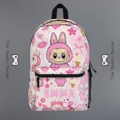 Personalized Name Backpack With Cute Monster | Girls Backpack | Custom Backpack | Girl Backpack | Back To School | Travel Bag | Pink Anime