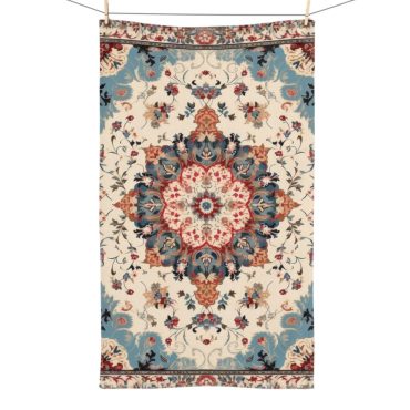 Vintage Red White Blue Dish Towel Summer Kitchen Decor 4th Of July Boho Persian Rug Guest Bathroom Towel Hostess Gift Independence Day Style