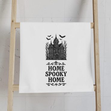 Home Spooky Home Haunted House Hand Towel - Bathroom Decor, Bathroom Accessories, Spooky Gift, Seasonal Decor, Home Decor, Spooky Towel