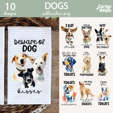 Kitchen Towel Sublimation Bundle, Dogs Kitchen Towel Sublimation PNG, Dog Lover Kitchen Towel Sublimation