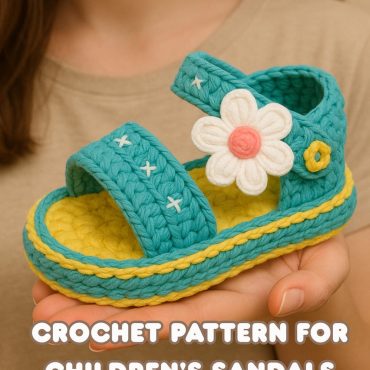 Crochet pattern for cute Sandals for Children, download pdf project, crochet pattern for amigurumi sandals 2-4 years - 12 cm