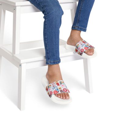 Youth Custom Graphic Sandals | Fun Summer Slip-Ons, Kids Beach Shoes, Vacation Footwear, Gift for Young Trendsetters