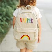 Personalized Toddler Backpack, Kids Backpack, Rainbow Embroidered Bag, School Bag, Back to School Gift, First Day of School,Baby Shower Gift