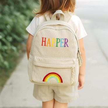 Personalized Toddler Backpack, Kids Backpack, Rainbow Embroidered Bag, School Bag, Back to School Gift, First Day of School,Baby Shower Gift