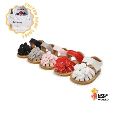 Flower Design Toddler Girl Baby Sandals with Anti-Slip Rubber Sole for Summer, Summer Newborn Girl Shoes, Custom Baby Sandals, Baby Gift
